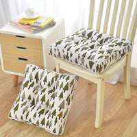 HKM-107283 Thick Cotton Linen Tatami Chair Cushion - Geometric Abstract Design, 10-12cm Thickness, PP Cotton Filling, 40x40cm or 45x45cm Options