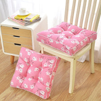 HKM-107283 Thick Cotton Linen Tatami Chair Cushion - Geometric Abstract Design, 10-12cm Thickness, PP Cotton Filling, 40x40cm or 45x45cm Options