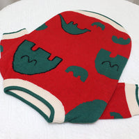 HKM-107411 Elephant Red Cartoon Sweater for Short Fat Dogs in Wool - Sizes S, M, L, XL