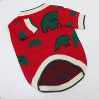 HKM-107411 Elephant Red Cartoon Sweater for Short Fat Dogs in Wool - Sizes S, M, L, XL