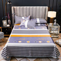 HKM-107475 Three-Piece Ice Silk Bed Mat Set with Pillowcases - Machine Washable, Fits Various Bed Sizes