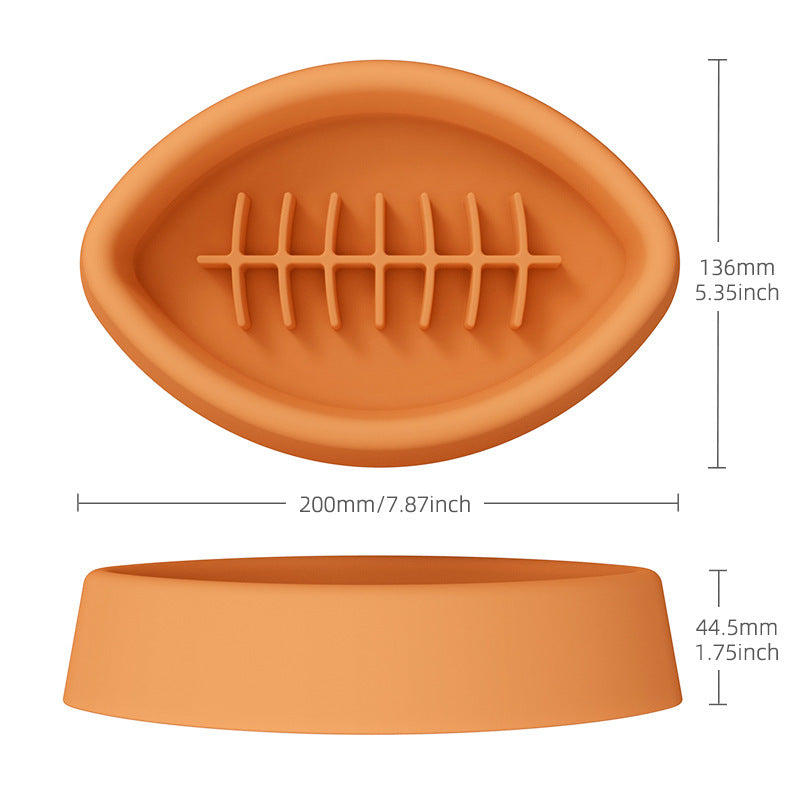 HKM-107667 Silicone Anti-Choke Slow Feeding Bowl with Suction Cup for Pets - Orange
