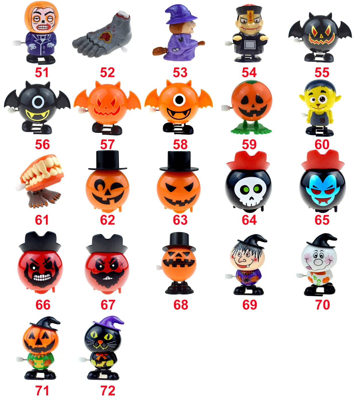 HKM-107731 Halloween Classic Wind-up Toys Gift Set – Colorful Novelty Accessories for All Ages