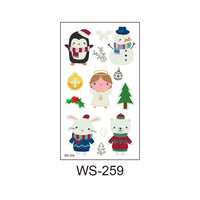 HKM-107923 Luminous Tattoo Sticker - Waterproof Santa Claus Design for Parties and Home Decor