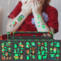HKM-107923 Luminous Tattoo Sticker - Waterproof Santa Claus Design for Parties and Home Decor