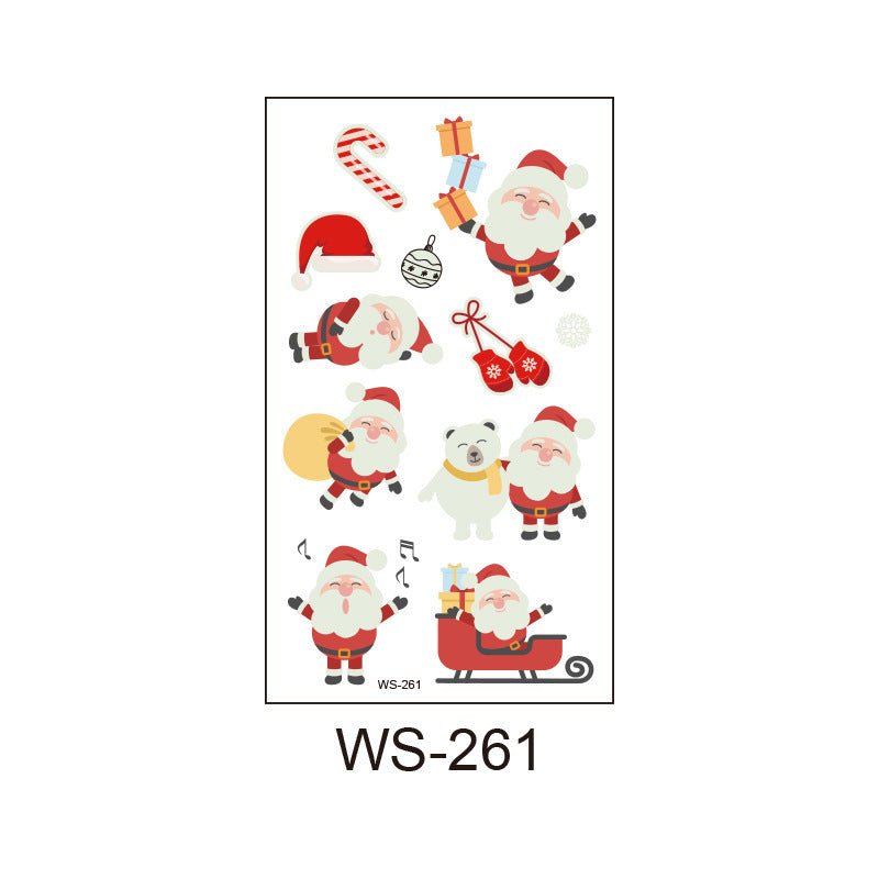 HKM-107923 Luminous Tattoo Sticker - Waterproof Santa Claus Design for Parties and Home Decor