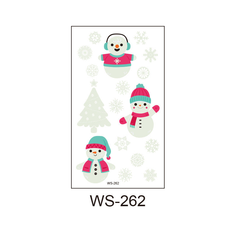 HKM-107923 Luminous Tattoo Sticker - Waterproof Santa Claus Design for Parties and Home Decor