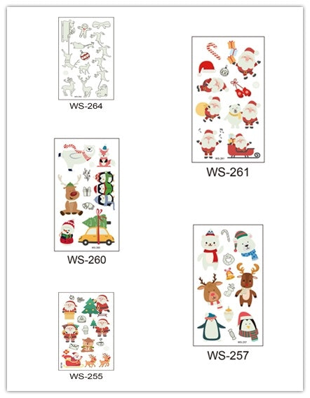 HKM-107923 Luminous Tattoo Sticker - Waterproof Santa Claus Design for Parties and Home Decor