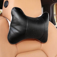 HKM-107987 Car Seat Bone Pillow - PVC Leather Headrest with 100% Cotton Filling for Comfort and Support