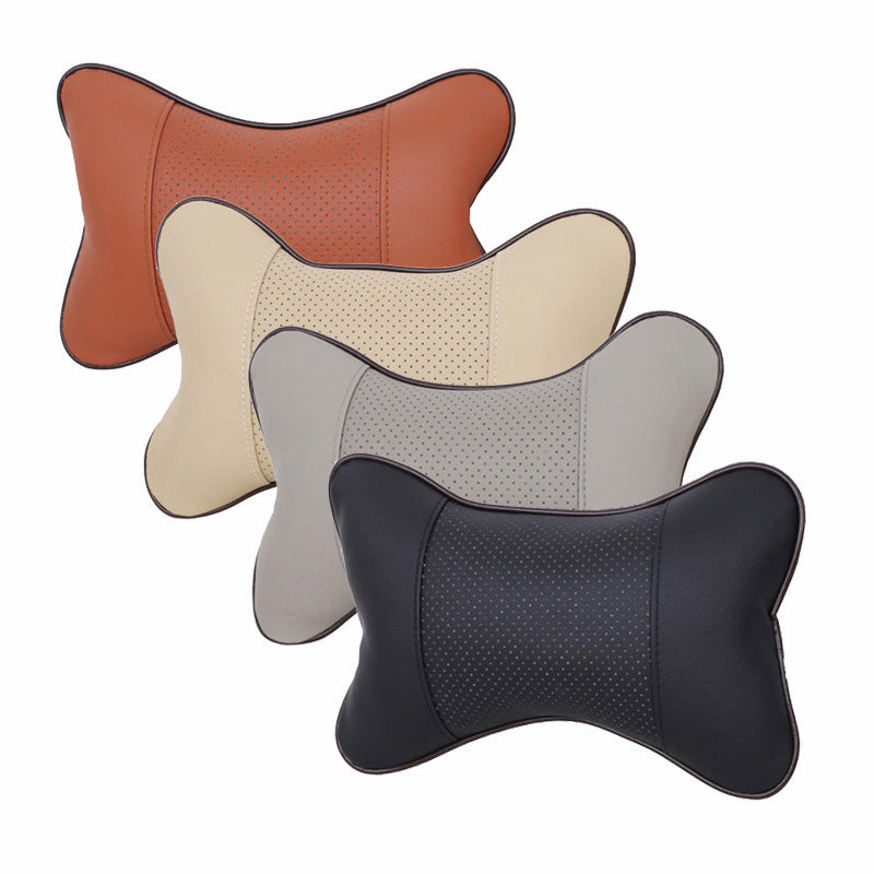 HKM-107987 Car Seat Bone Pillow - PVC Leather Headrest with 100% Cotton Filling for Comfort and Support