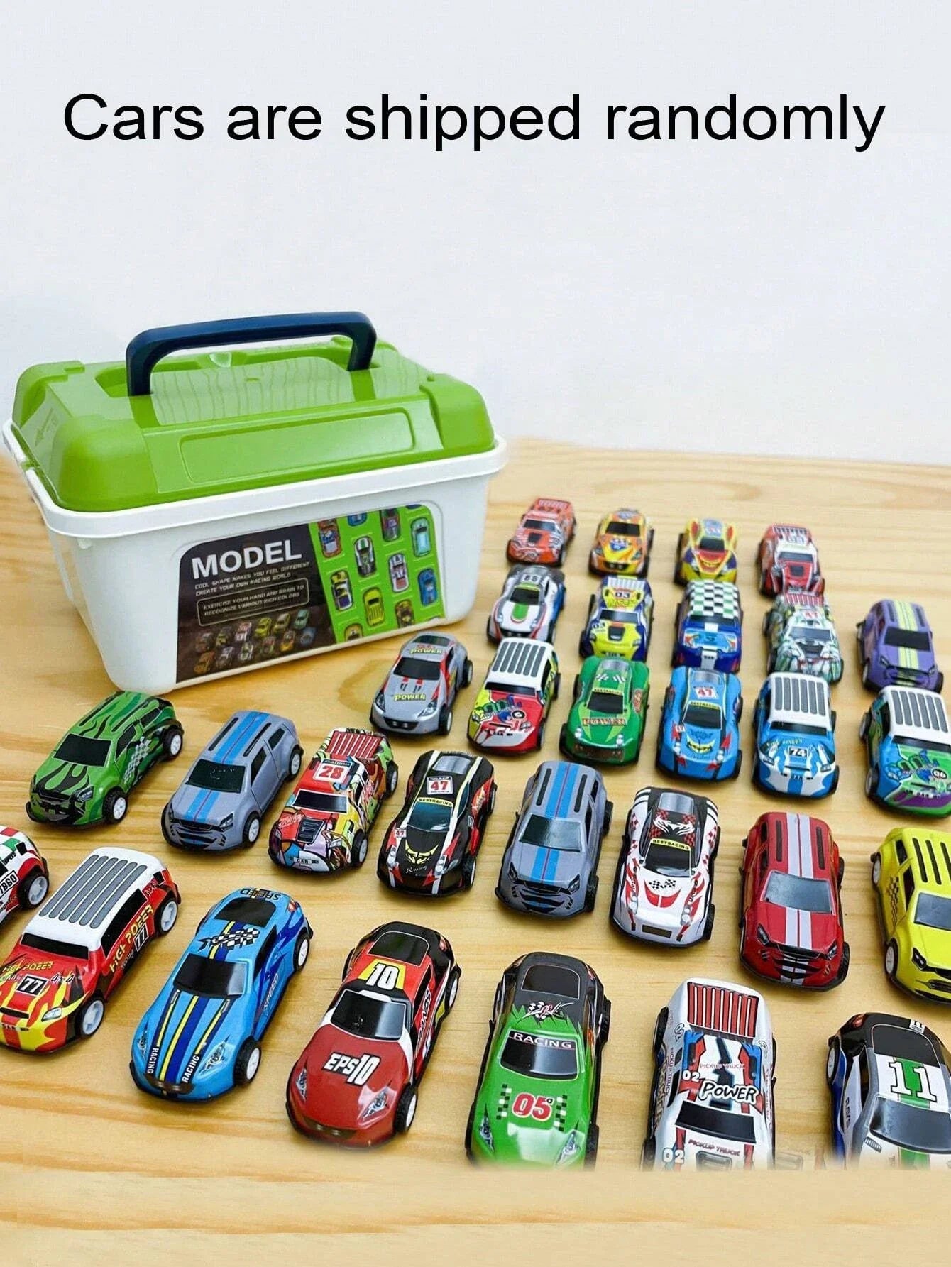 HKM-108115 30-Pack Alloy Mini Diecast Race Cars with Pull Back Function and Portable Storage Box