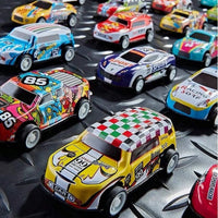 HKM-108115 30-Pack Alloy Mini Diecast Race Cars with Pull Back Function and Portable Storage Box