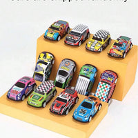 HKM-108115 30-Pack Alloy Mini Diecast Race Cars with Pull Back Function and Portable Storage Box