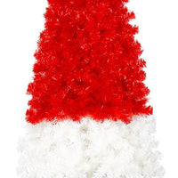HKM-108115 6FT LED Lighted Whimsical Christmas Tree in Santa's Hat Shape with 1050 Branch Tips