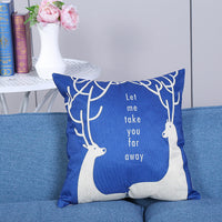 HKM-108115 European Style Deer Linen Cushion Cover - 45x45cm for Living Room and Bedroom