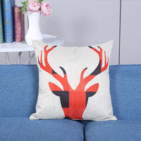 HKM-108115 European Style Deer Linen Cushion Cover - 45x45cm for Living Room and Bedroom
