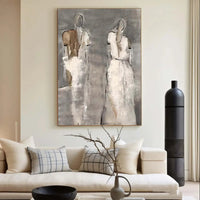 HKM-108243 Hand-Painted Abstract Oil Painting of Characters for Living Room Decoration