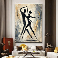 HKM-108243 Hand-Painted Abstract Oil Painting of Characters for Living Room Decoration