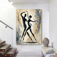 HKM-108243 Hand-Painted Abstract Oil Painting of Characters for Living Room Decoration