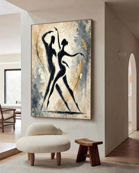 HKM-108243 Hand-Painted Abstract Oil Painting of Characters for Living Room Decoration