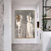 HKM-108243 Hand-Painted Abstract Oil Painting of Characters for Living Room Decoration