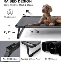HKM-108307 Elevated Large Dog Bed with Adjustable Legs, Washable Mesh Cover, Non-Slip Feet, Indoor & Outdoor Use