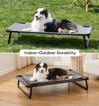 HKM-108307 Elevated Large Dog Bed with Adjustable Legs, Washable Mesh Cover, Non-Slip Feet, Indoor & Outdoor Use