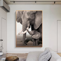 HKM-108307 Frameless Modern Elephant Canvas Painting for Living Room Décor