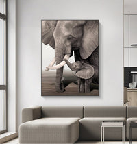 HKM-108307 Frameless Modern Elephant Canvas Painting for Living Room Décor