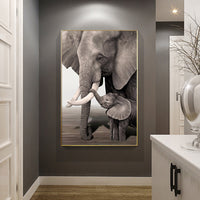 HKM-108307 Frameless Modern Elephant Canvas Painting for Living Room Décor