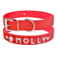 HKM-108307 Personalized PU Leather Dog Collar with Adjustable Fit and Zinc Alloy Accessories