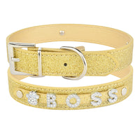 HKM-108307 Personalized PU Leather Dog Collar with Adjustable Fit and Zinc Alloy Accessories
