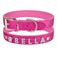 HKM-108307 Personalized PU Leather Dog Collar with Adjustable Fit and Zinc Alloy Accessories