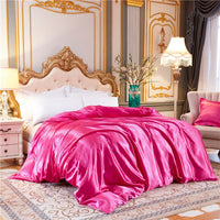 HKM-108307 Sophisticated Summer Bare Ice Silk Quilt Cover Set - Multiple Elegant Colors Available