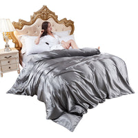 HKM-108307 Sophisticated Summer Bare Ice Silk Quilt Cover Set - Multiple Elegant Colors Available