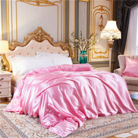 HKM-108307 Sophisticated Summer Bare Ice Silk Quilt Cover Set - Multiple Elegant Colors Available