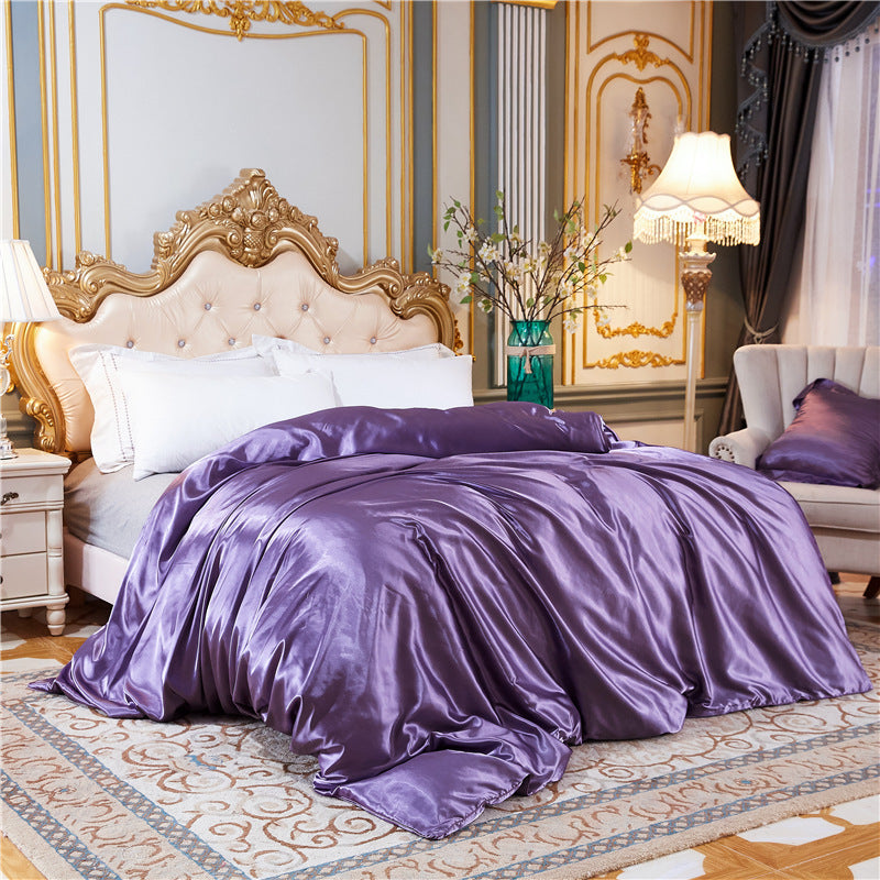 HKM-108307 Sophisticated Summer Bare Ice Silk Quilt Cover Set - Multiple Elegant Colors Available