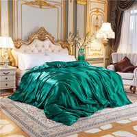 HKM-108307 Sophisticated Summer Bare Ice Silk Quilt Cover Set - Multiple Elegant Colors Available