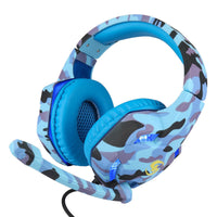 HKM-108371 Wired Luminous Gaming Headset T-176 with Strong Bass and Soft PU Leather Earmuffs