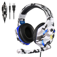 HKM-108371 Wired Luminous Gaming Headset T-176 with Strong Bass and Soft PU Leather Earmuffs