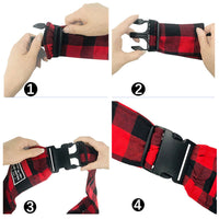 HKM-108499 Red and Black Plaid Adjustable Shoulder Strap Bag