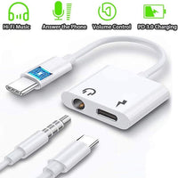 HKM-108499 Type C Digital Adapter with DAC Decoding to 3.5mm Audio Cable - 9CM Length, 2 in 1 Connector