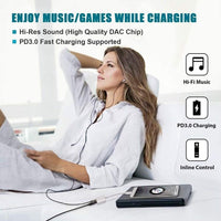 HKM-108499 Type C Digital Adapter with DAC Decoding to 3.5mm Audio Cable - 9CM Length, 2 in 1 Connector