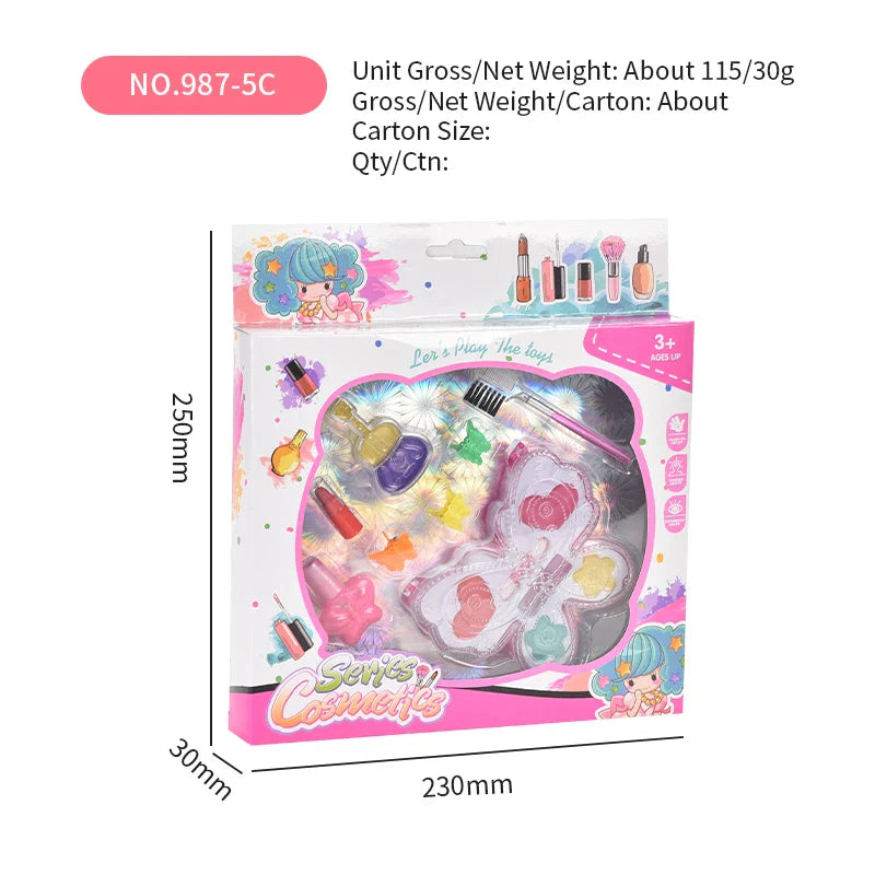 HKM-108563 Children's Non-Toxic Simulation Makeup Set for Girls Ages 3+ - Fun Cosmetic Play Box