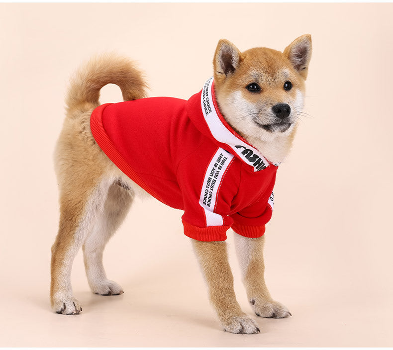 HKM-108563 Cozy Cotton Sweater for Small and Medium-Sized Dogs in Black and Red