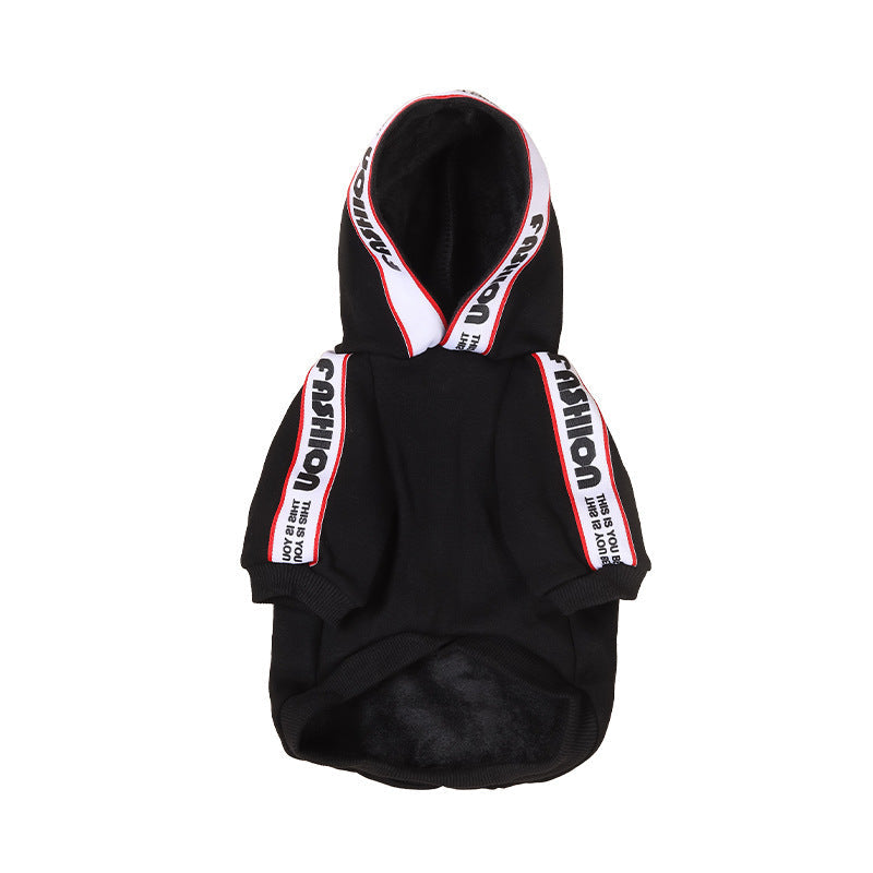HKM-108563 Cozy Cotton Sweater for Small and Medium-Sized Dogs in Black and Red