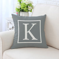 HKM-108755 Geometric Abstract Grey Polyester Twill Pillowcase - Single-Sided, 45x45cm