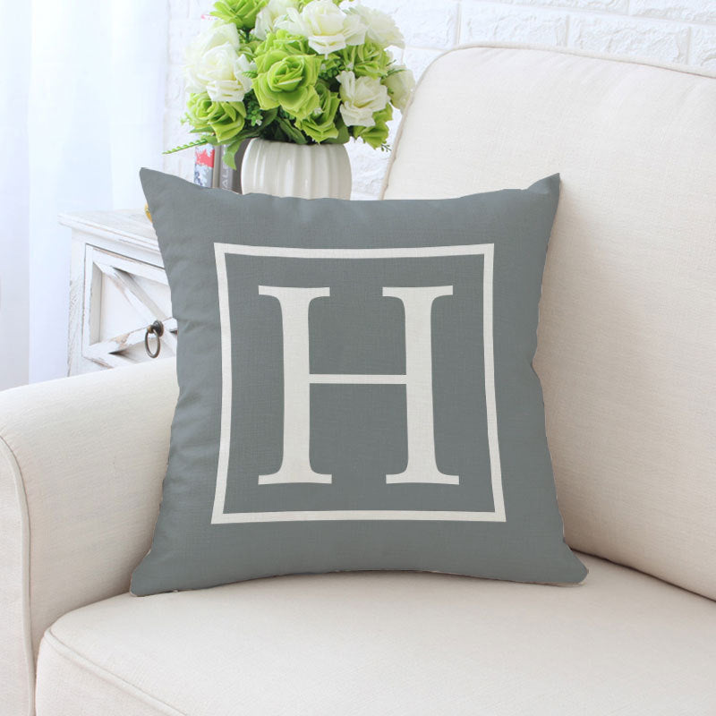 HKM-108755 Geometric Abstract Grey Polyester Twill Pillowcase - Single-Sided, 45x45cm