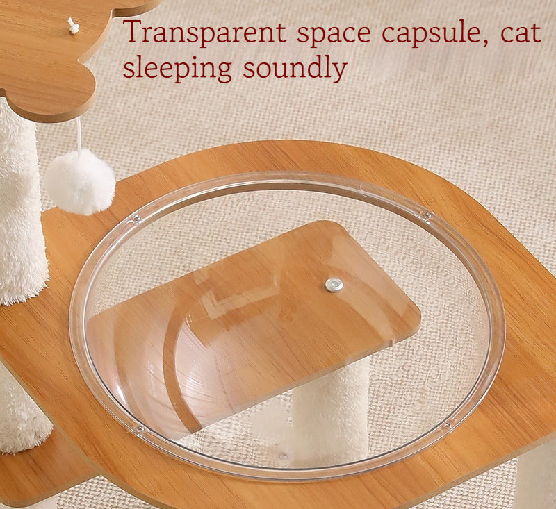 HKM-108755 Multi-Layer Cat Climbing Nest with Integrated Jumping Platform - Space-Saving Wooden Design