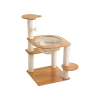 HKM-108755 Multi-Layer Cat Climbing Nest with Integrated Jumping Platform - Space-Saving Wooden Design